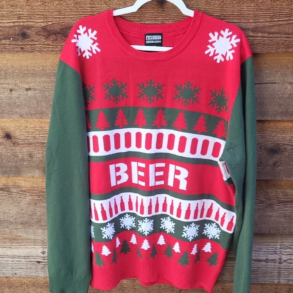 Ugly Christmas Red and Green Men's Sweater XXXL NWOT